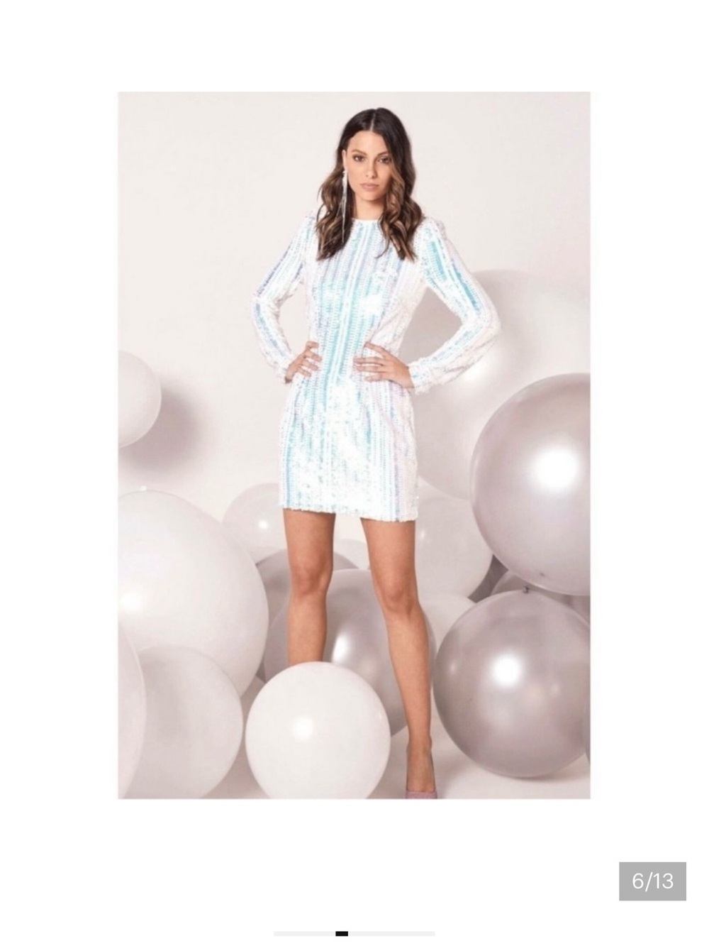 NWT ELLIATT Sequin Mini Dress in White Iridescent Size Small